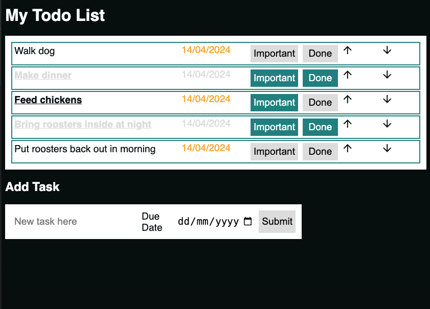 screenshot of deployed JS todo list project - opens in a new tab